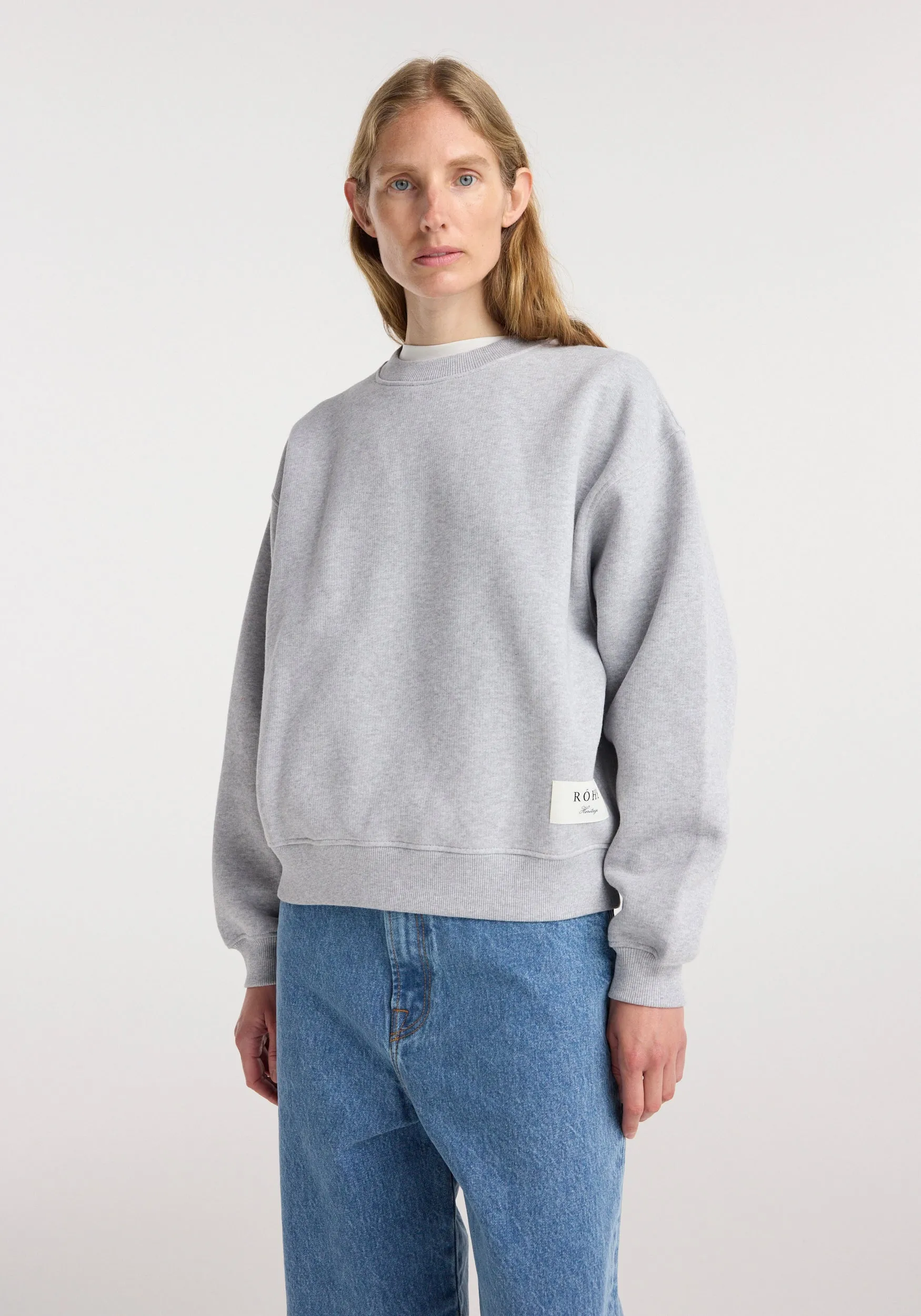Sweatshirt | mid grey melange sold by Rohe product image thumbnail 3