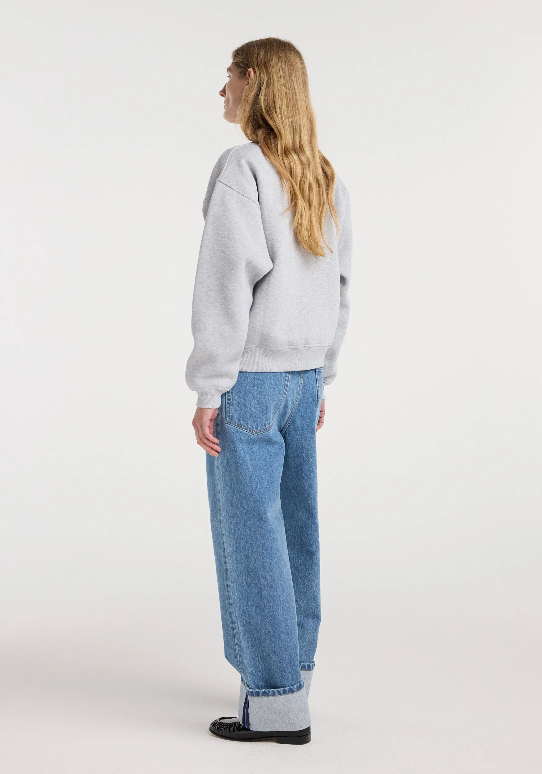 Sweatshirt | mid grey melange sold by Rohe product image thumbnail 4