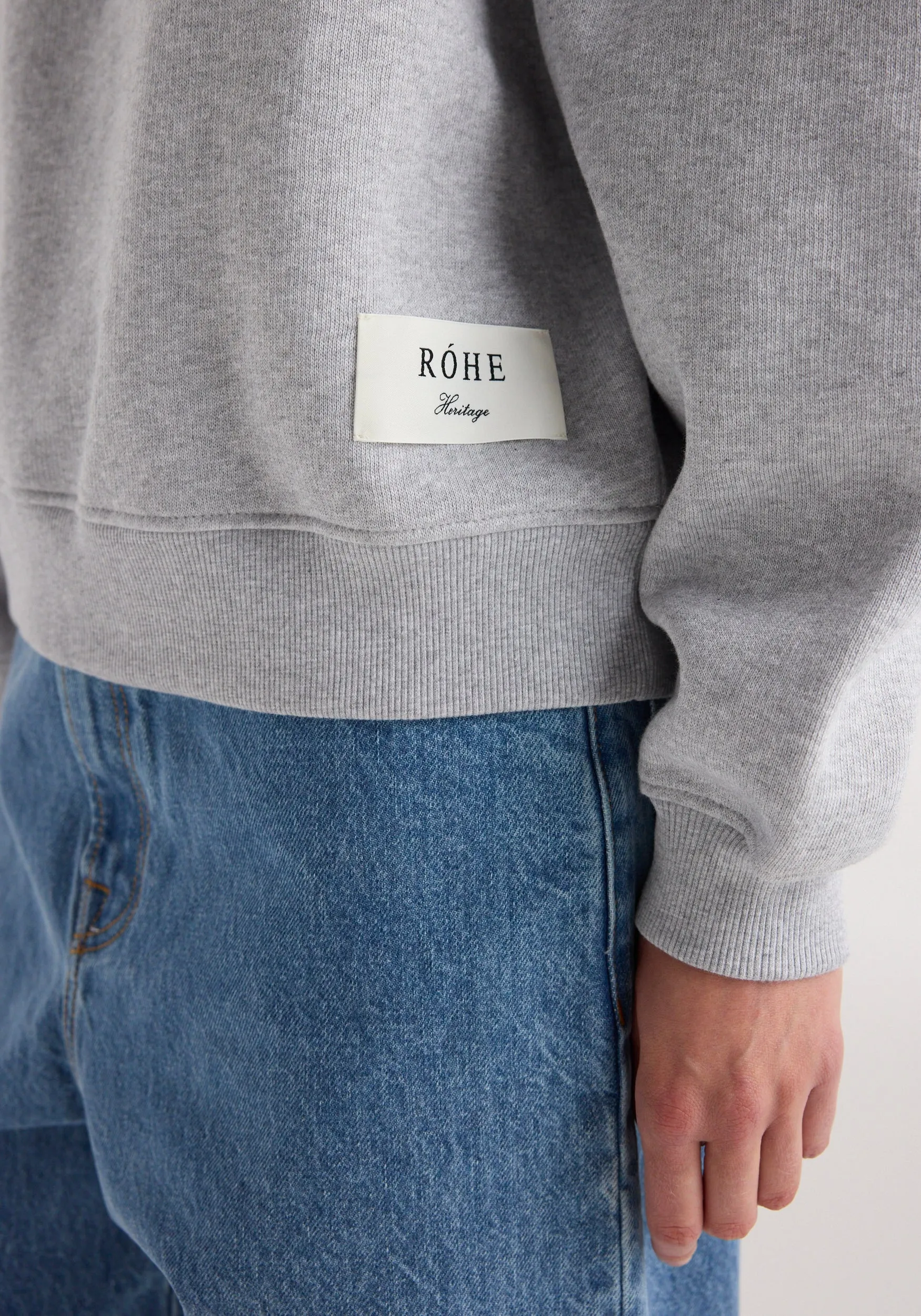 Sweatshirt | mid grey melange sold by Rohe product image thumbnail 5