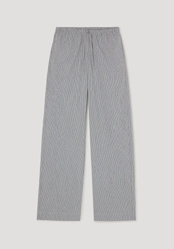 Crushed check pyjama trousers | mini grey check made by Rohe