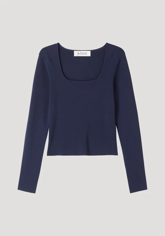 Bustier shaped knitted top | navy made by Rohe