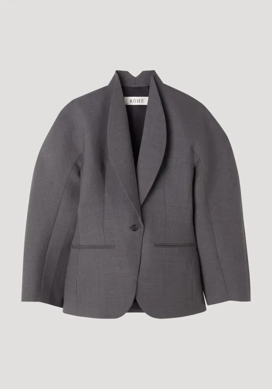 Balloon waisted blazer | dark grey melange made by Rohe