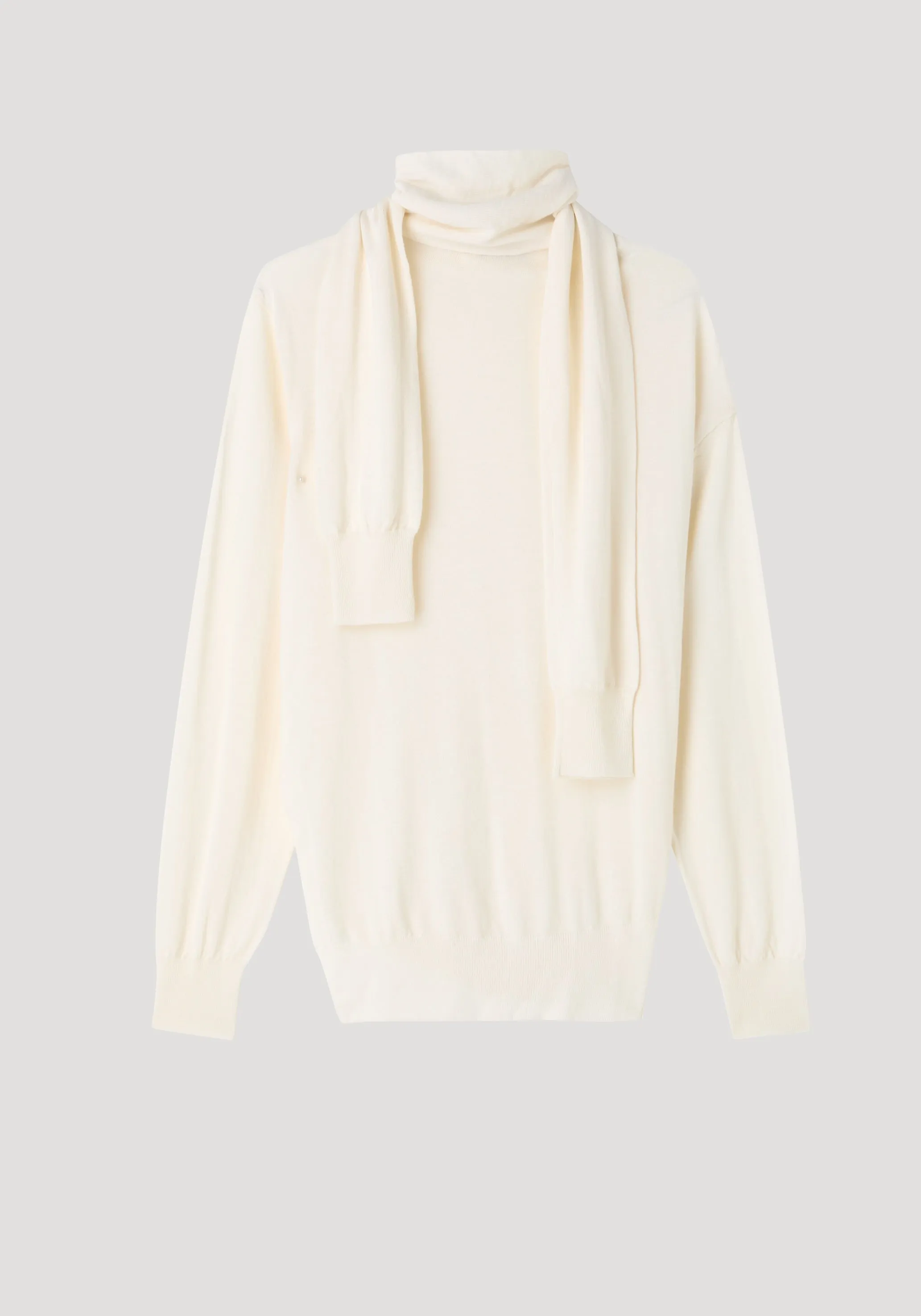 Twisted scarf jumper | cream sold by Rohe