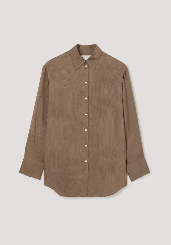 Relaxed shaped shirt | brown mini check made by Rohe