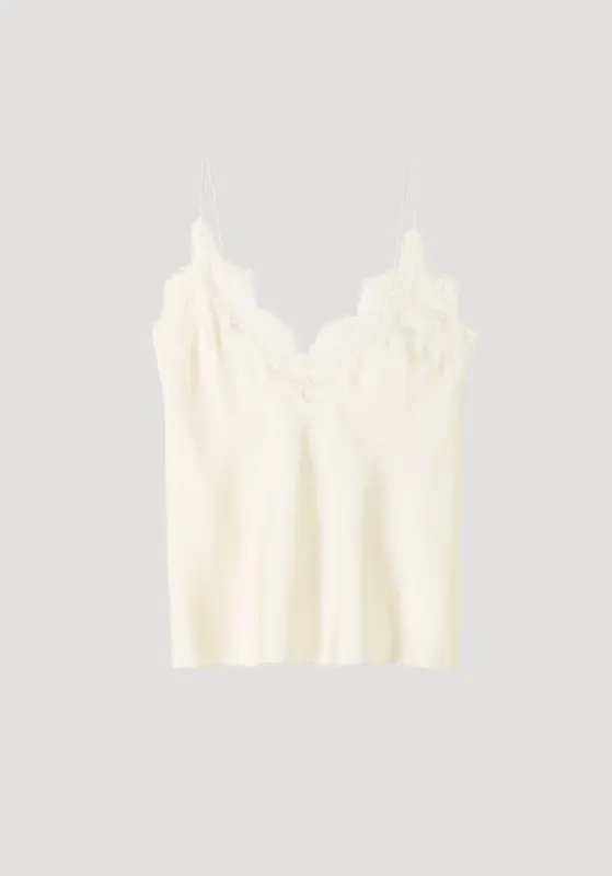 Lace silk camisole | cream made by Rohe