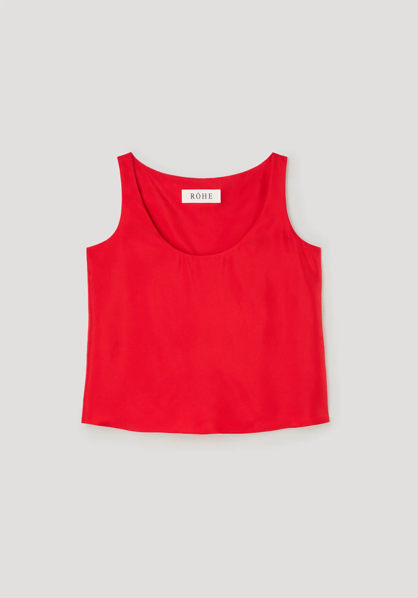 Silk scoop-neck top | red sold by Rohe