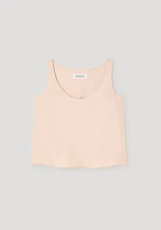 Silk scoop-neck top | rose made by Rohe
