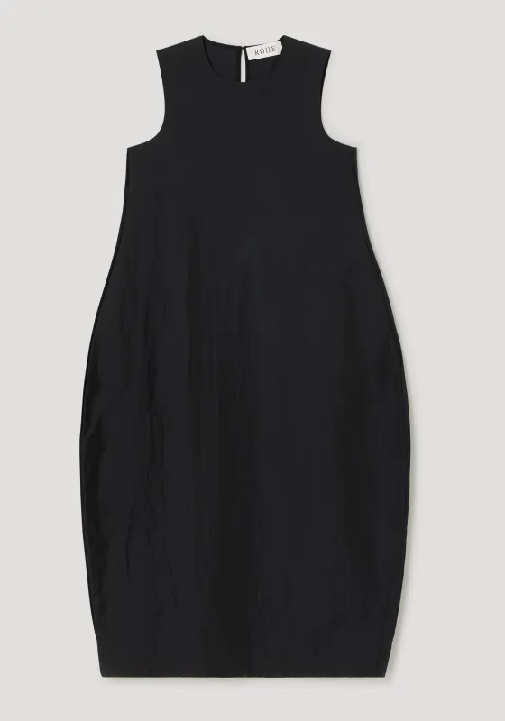 Hourglass linen silk dress | black made by Rohe