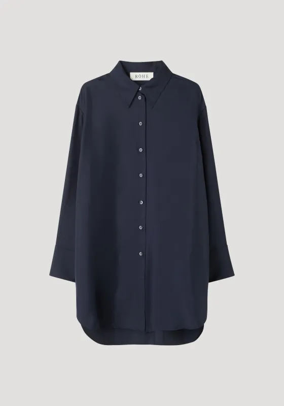 Signature elongated silk shirt | night made by Rohe