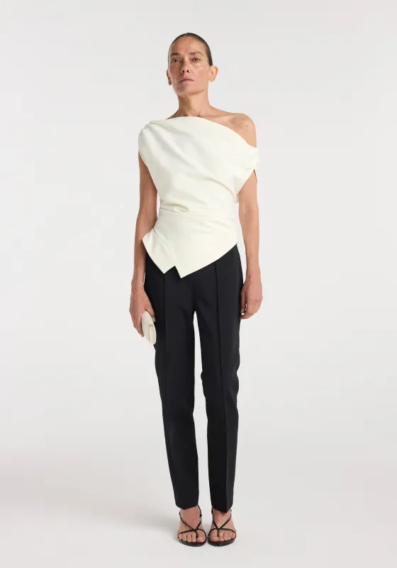 Off shoulder lapel top | off white made by Rohe