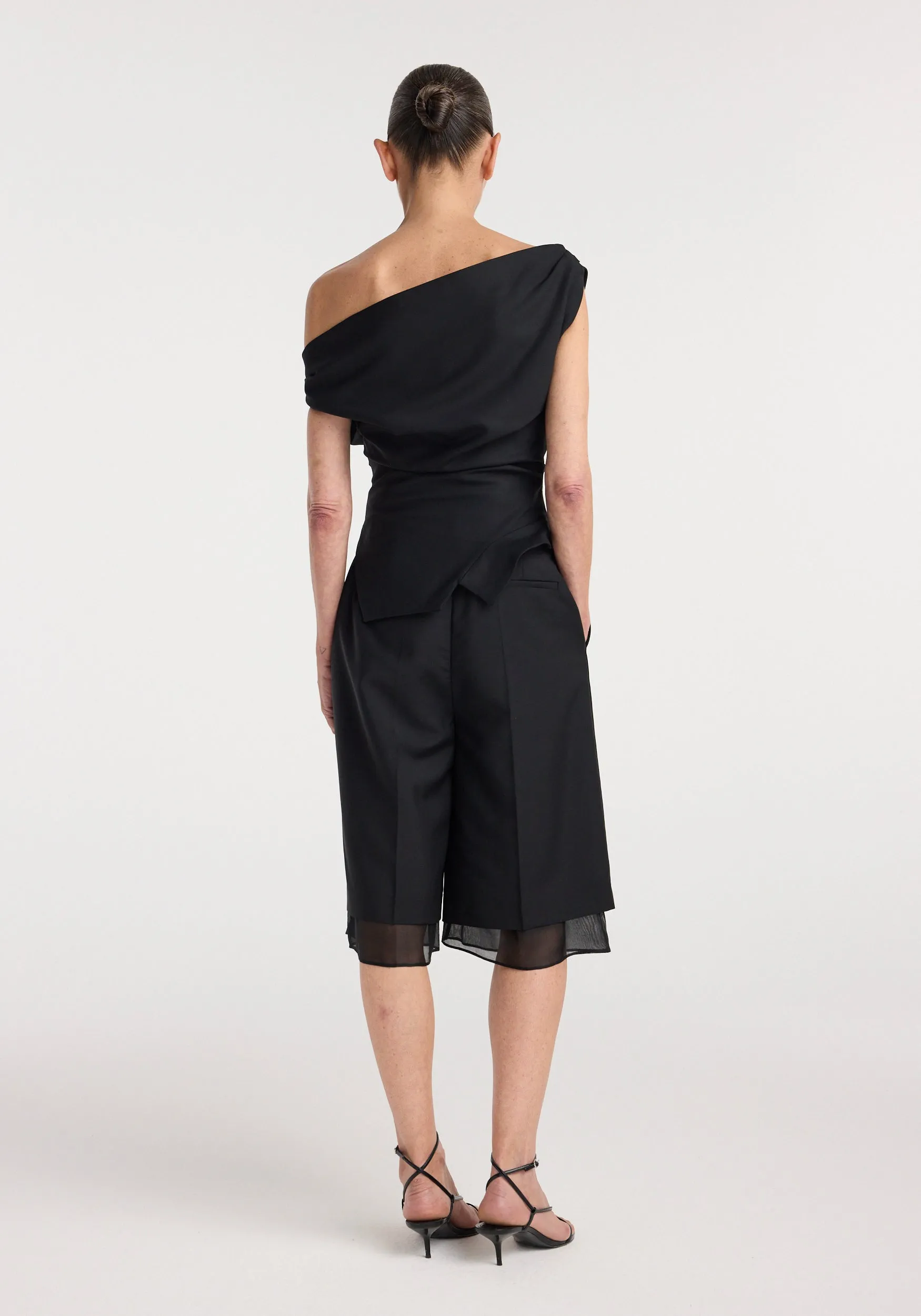 Off shoulder lapel top | black sold by Rohe product image thumbnail 3