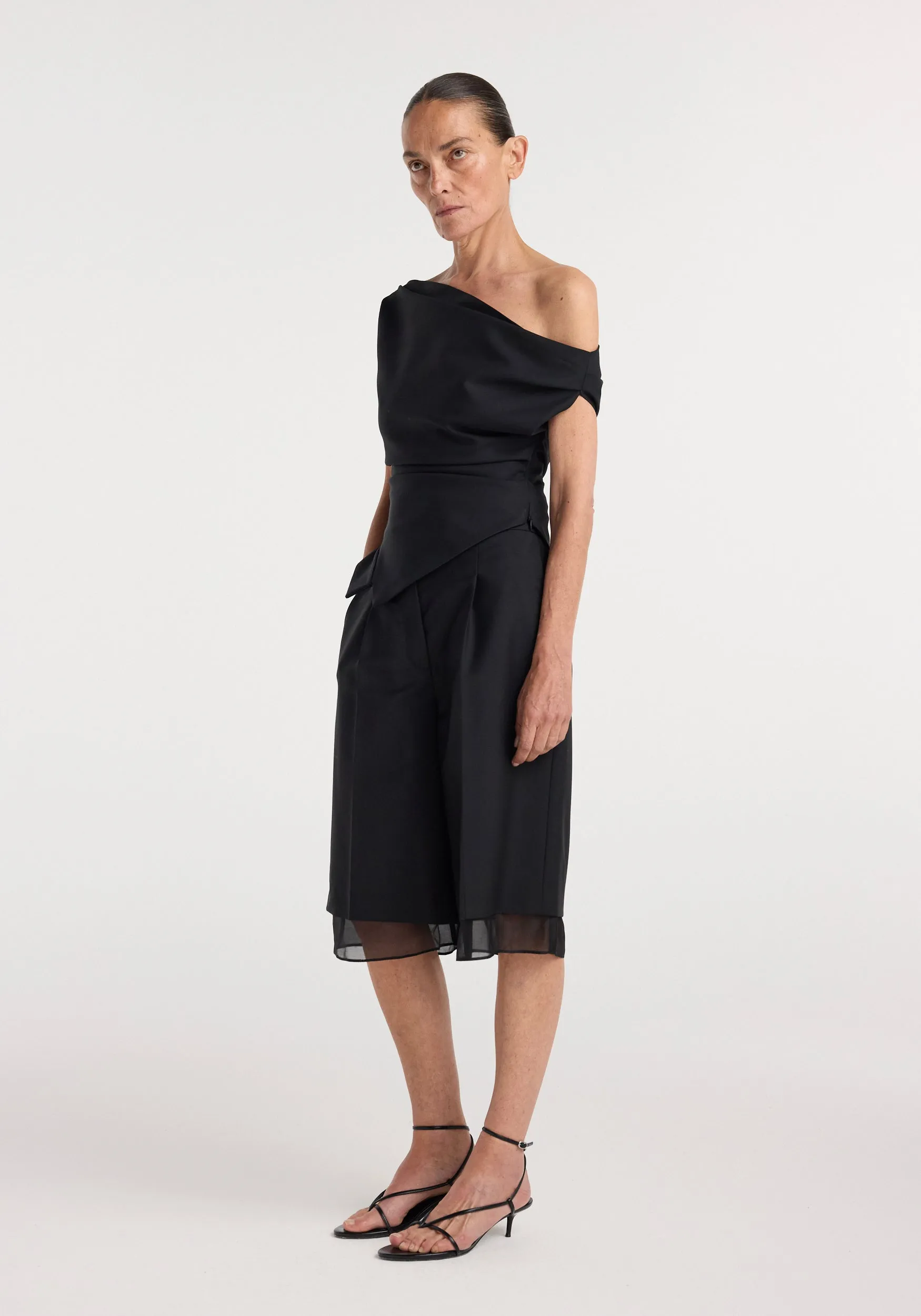 Off shoulder lapel top | black sold by Rohe product image thumbnail 2