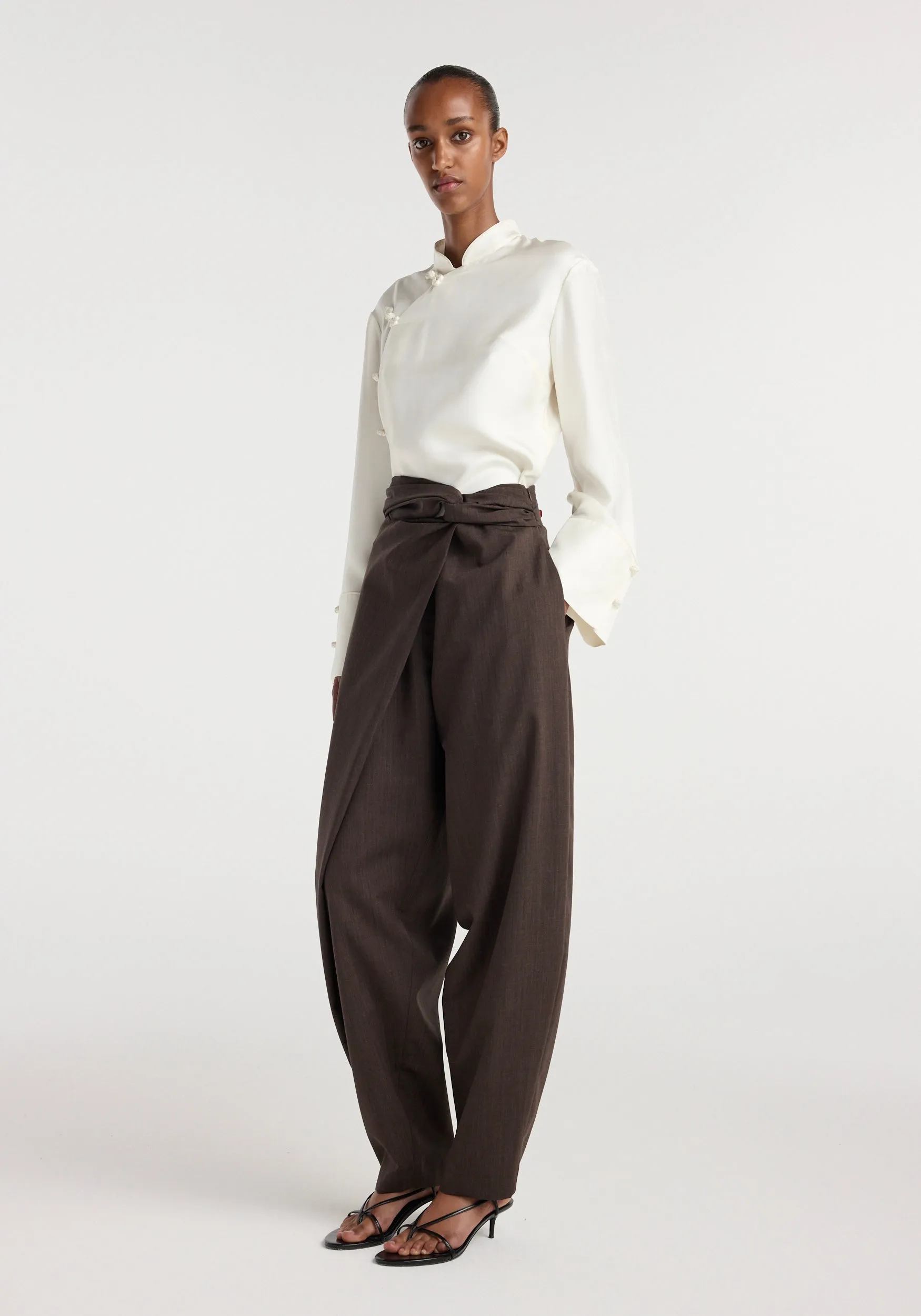 Sarong knot trousers | dark brown sold by Rohe product image thumbnail 2
