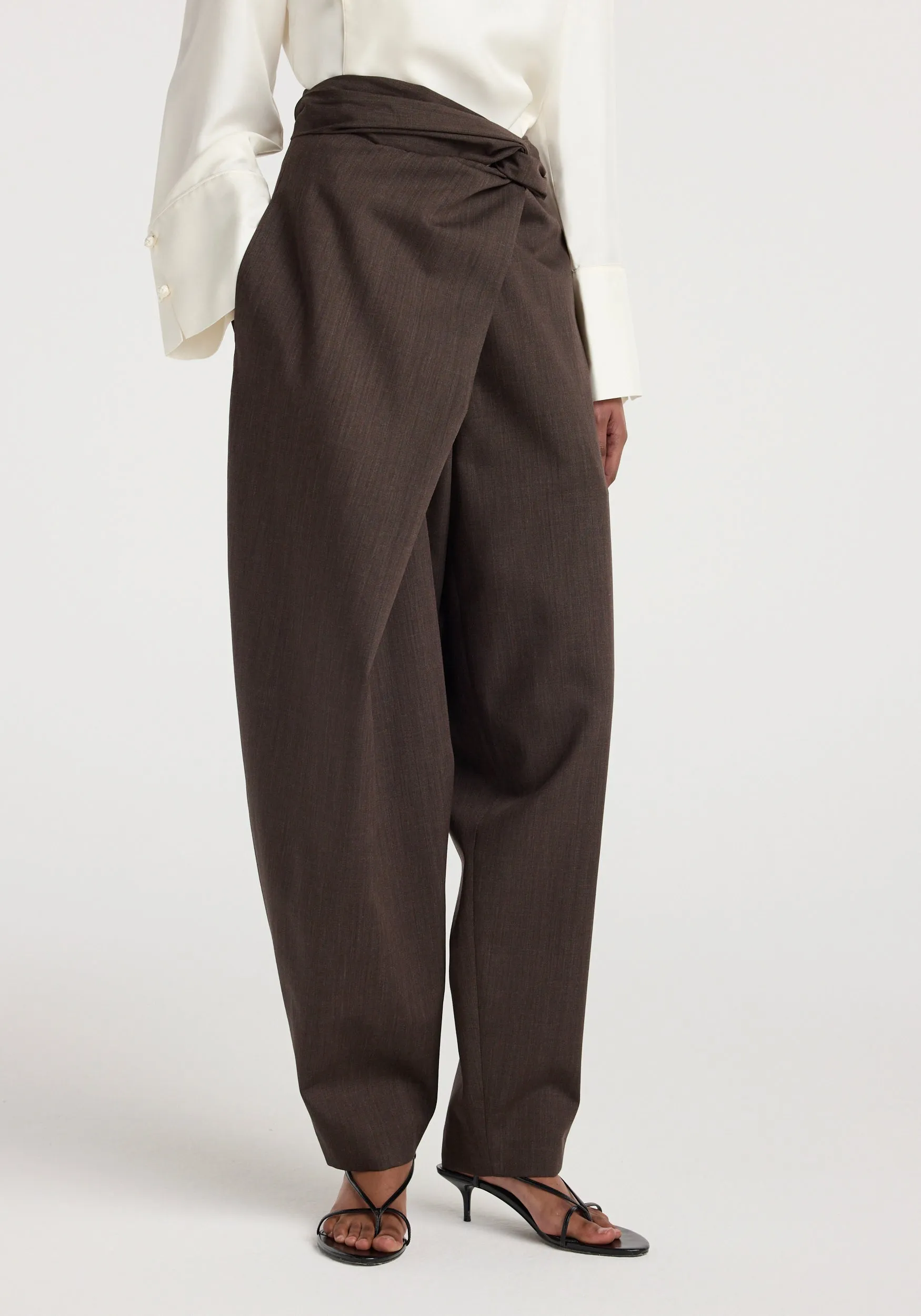 Sarong knot trousers | dark brown sold by Rohe product image thumbnail 4