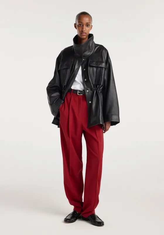 Sculptural leather jacket | black made by Rohe