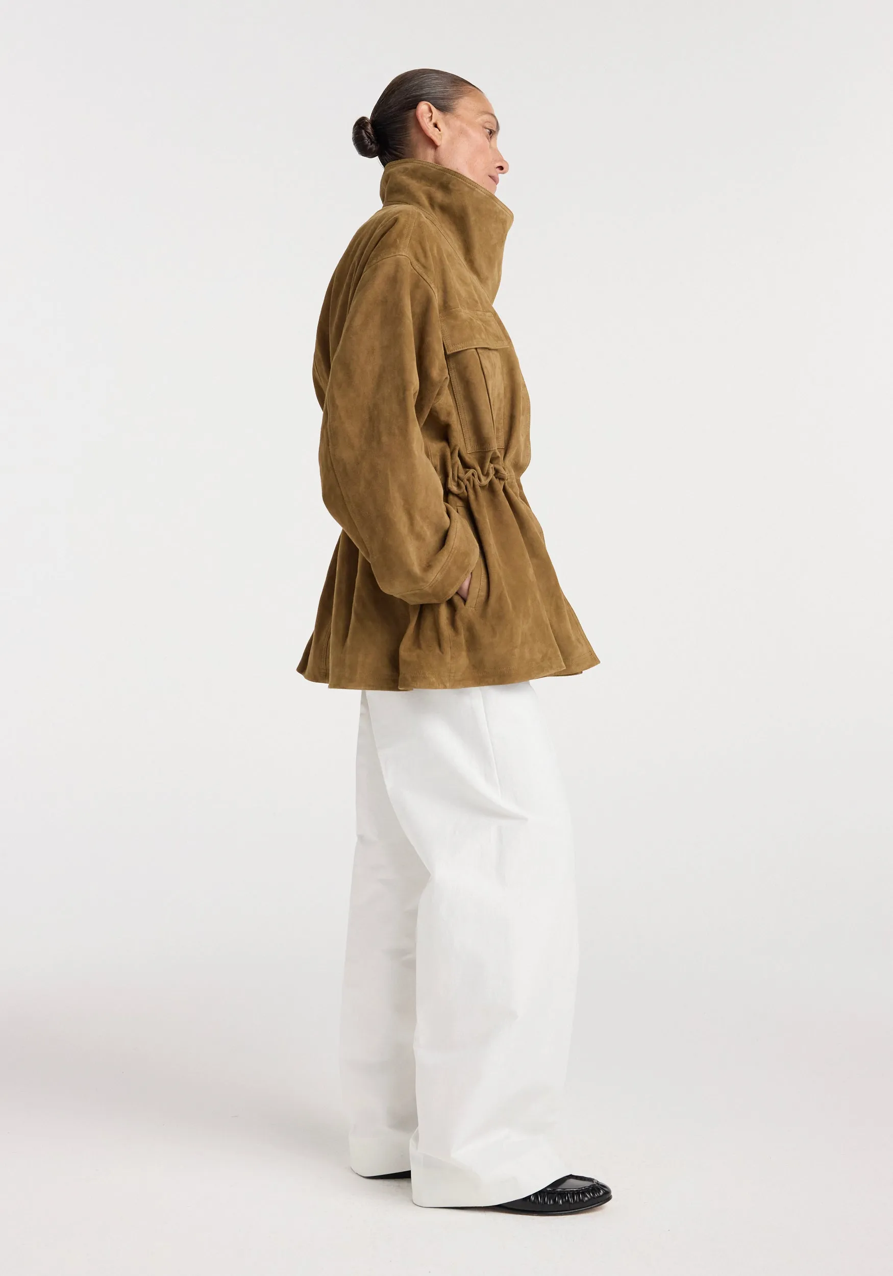 Sculptural suede jacket | sage sold by Rohe product image thumbnail 2