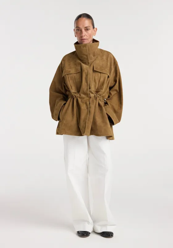 Sculptural suede jacket | sage made by Rohe