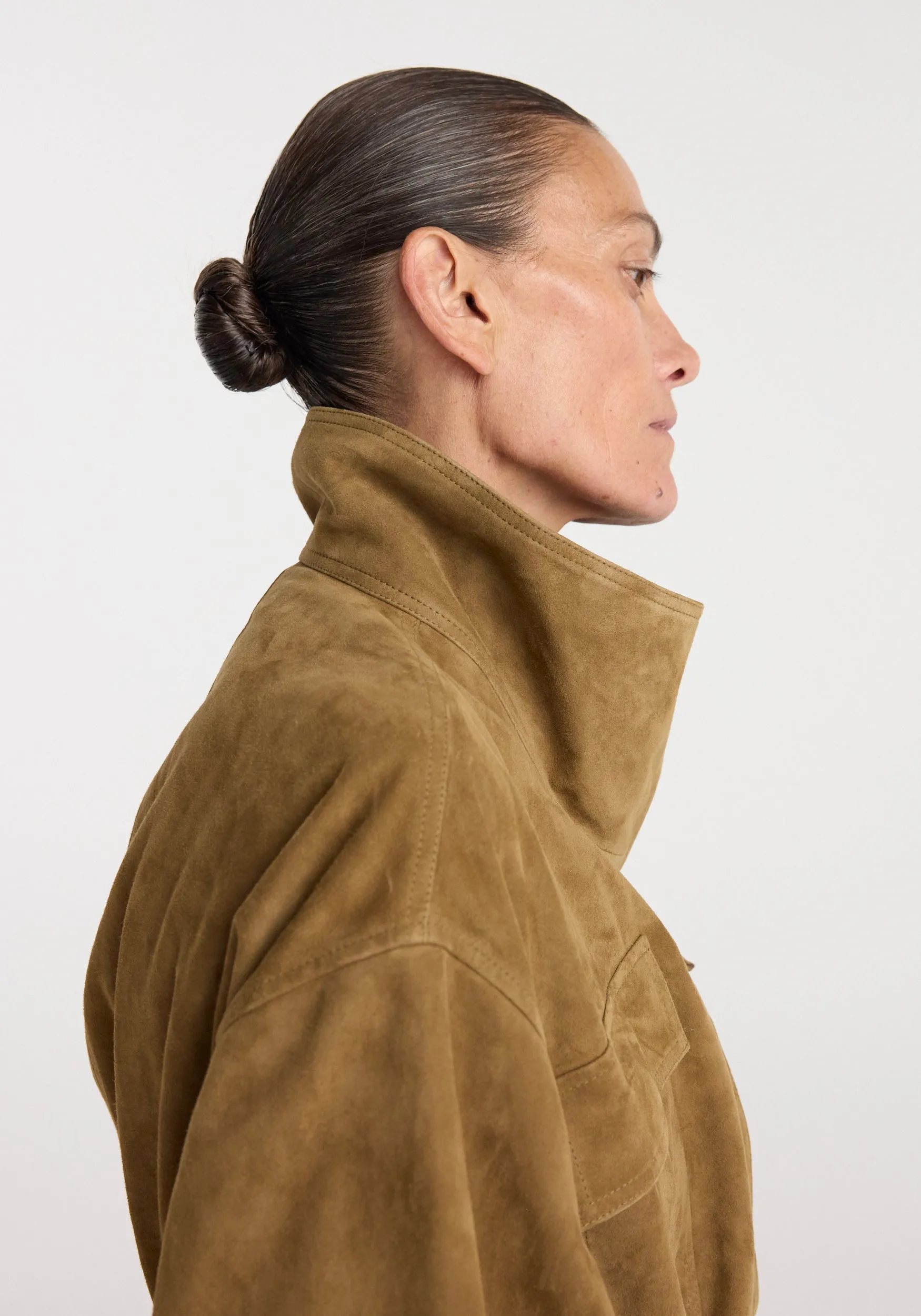 Sculptural suede jacket | sage sold by Rohe product image thumbnail 4