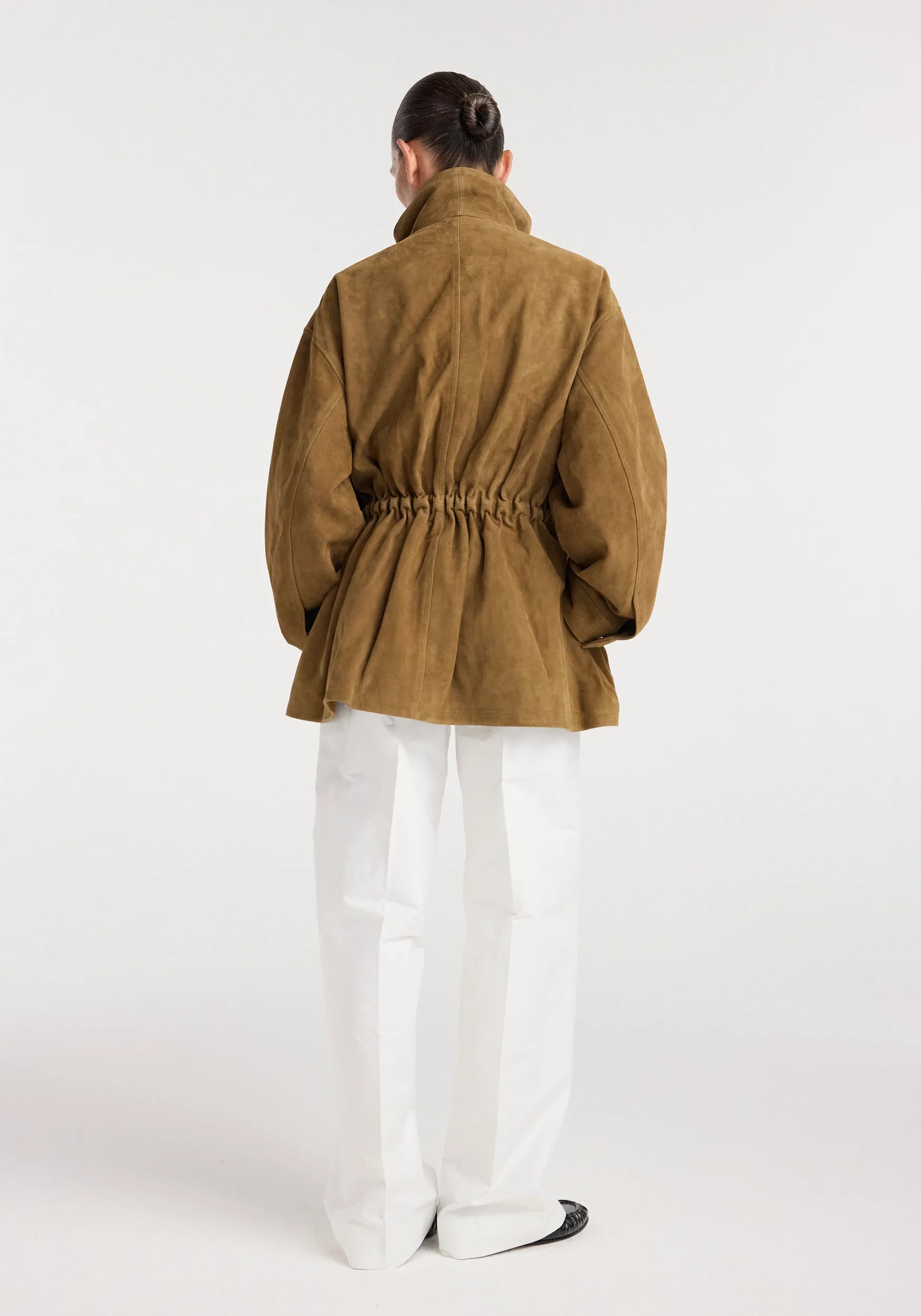 Sculptural suede jacket | sage sold by Rohe product image thumbnail 3