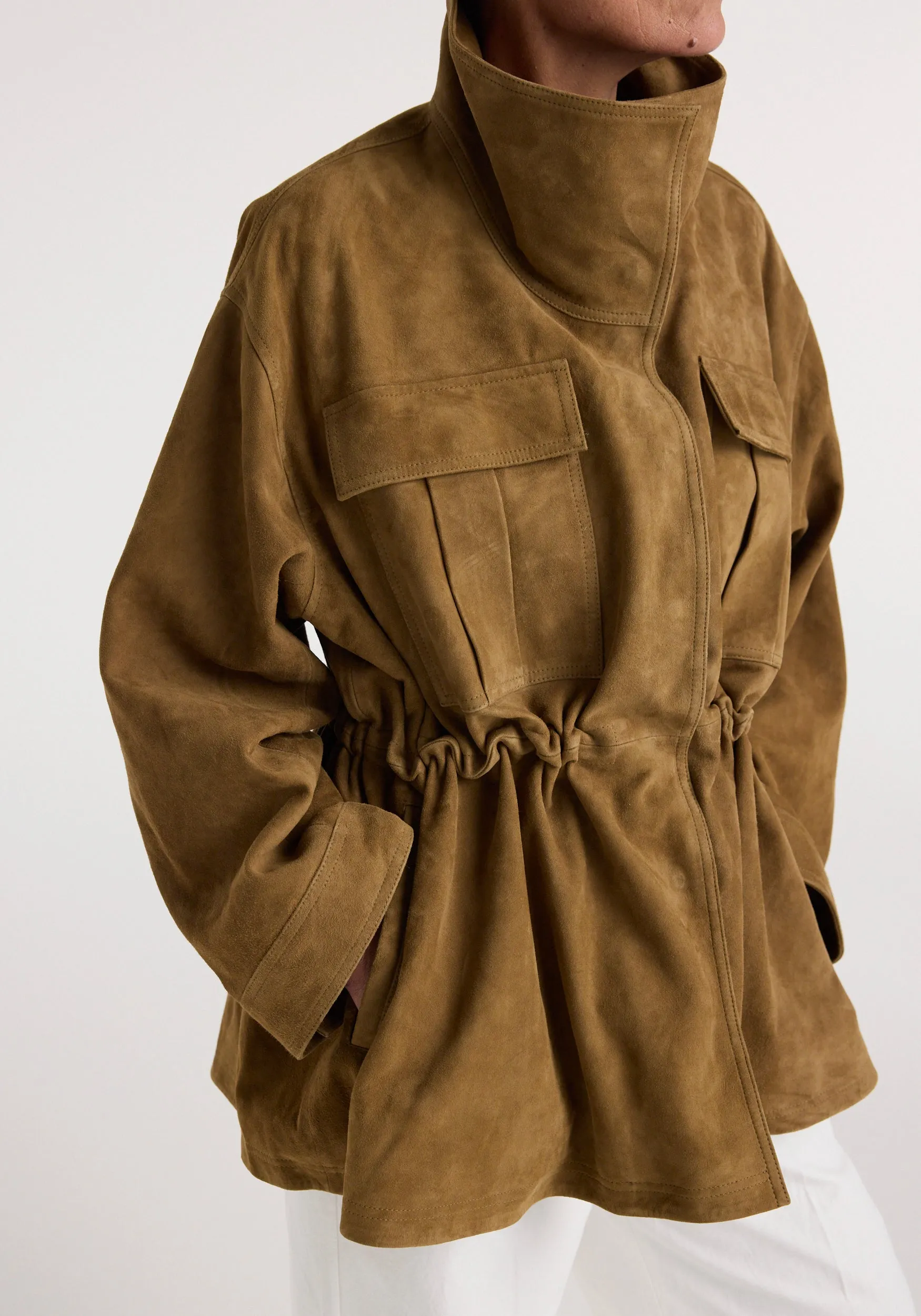 Sculptural suede jacket | sage sold by Rohe product image thumbnail 5