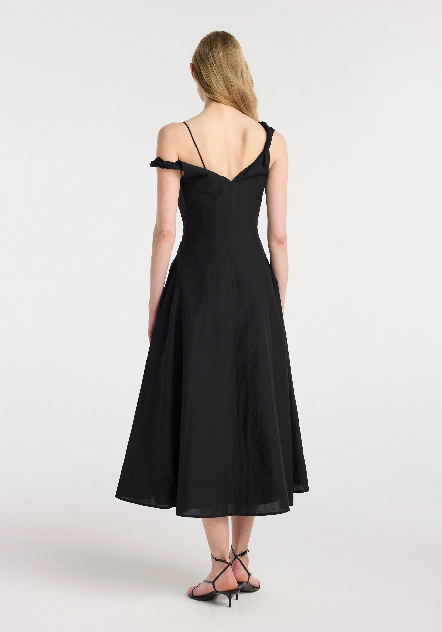 Twisted shoulder dress | black sold by Rohe product image thumbnail 3