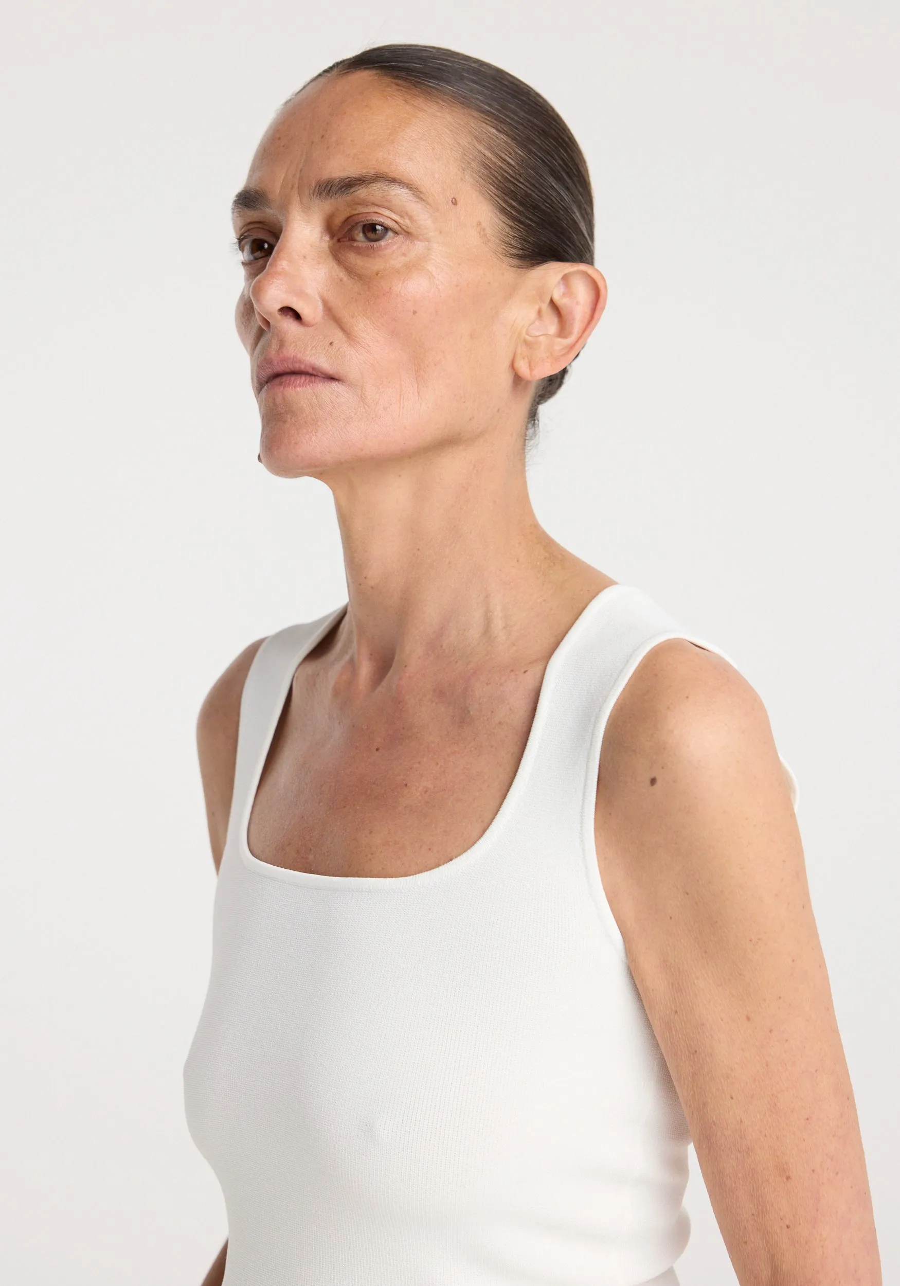 Bustier shaped knitted top | optic white sold by Rohe product image thumbnail 5
