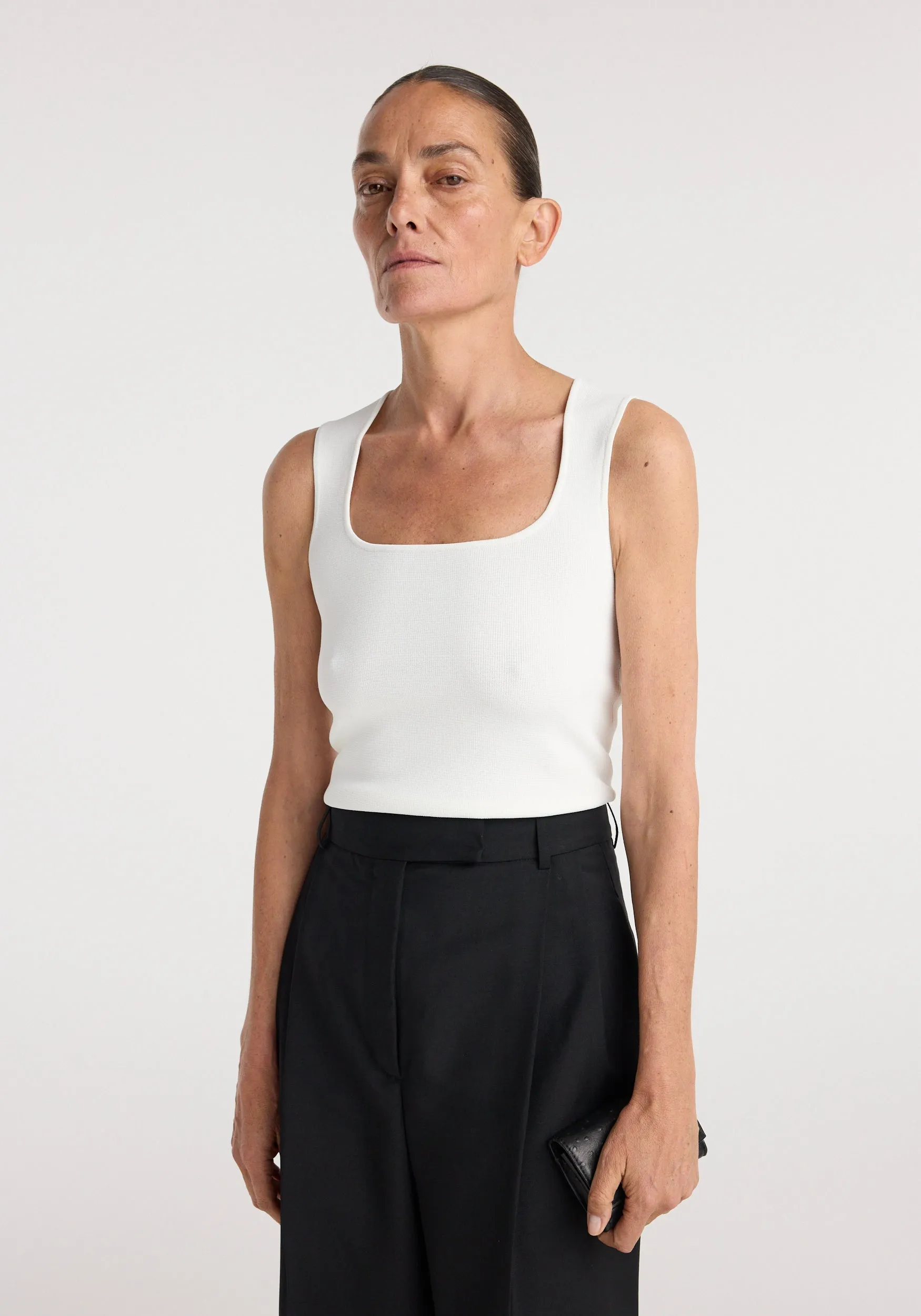 Bustier shaped knitted top | optic white sold by Rohe product image thumbnail 4