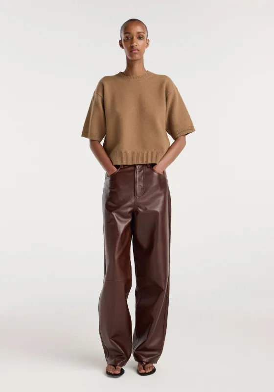 Bruun - Signature baggy leather trousers | tobacco made by Rohe