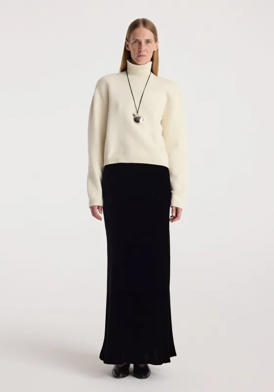 Fluid velvet skirt | black made by Rohe