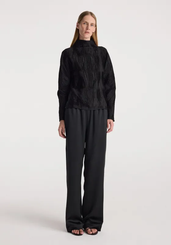 Relaxed fit satin trousers | black made by Rohe