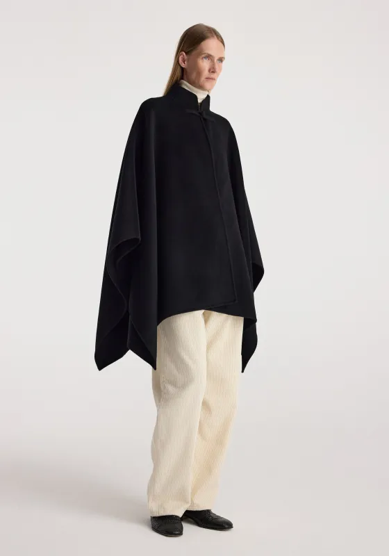 Double-faced pankou poncho | black made by Rohe