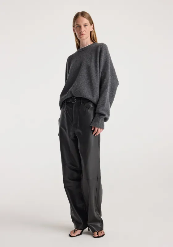 Classic crewneck jumper | dark grey melange made by Rohe