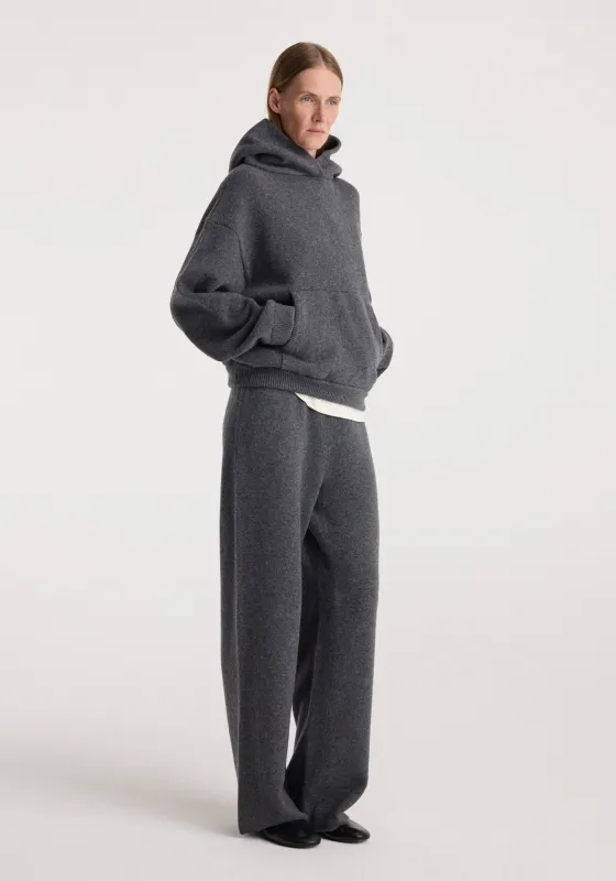 Hooded kangeroo jumper | dark grey melange made by Rohe