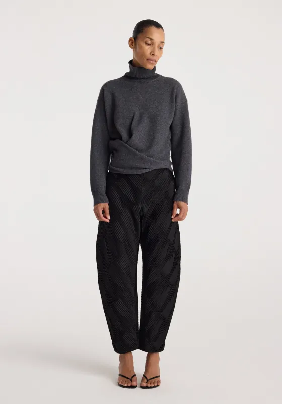Sculptural turtleneck | dark grey melange made by Rohe