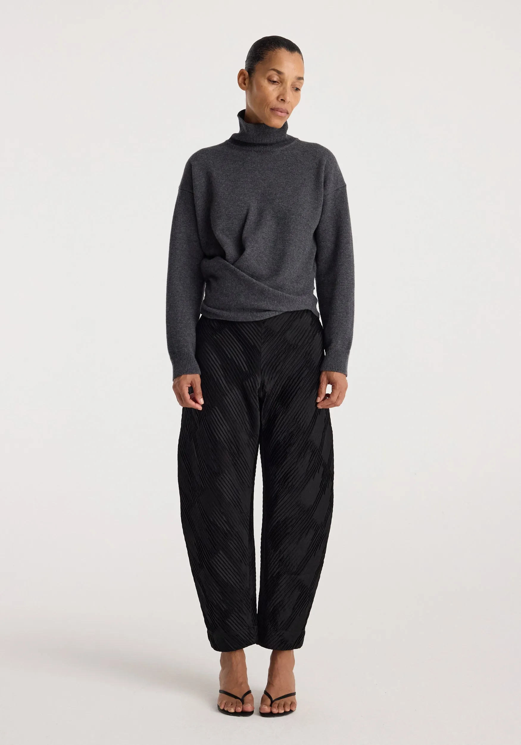 Sculptural turtleneck | dark grey melange sold by Rohe
