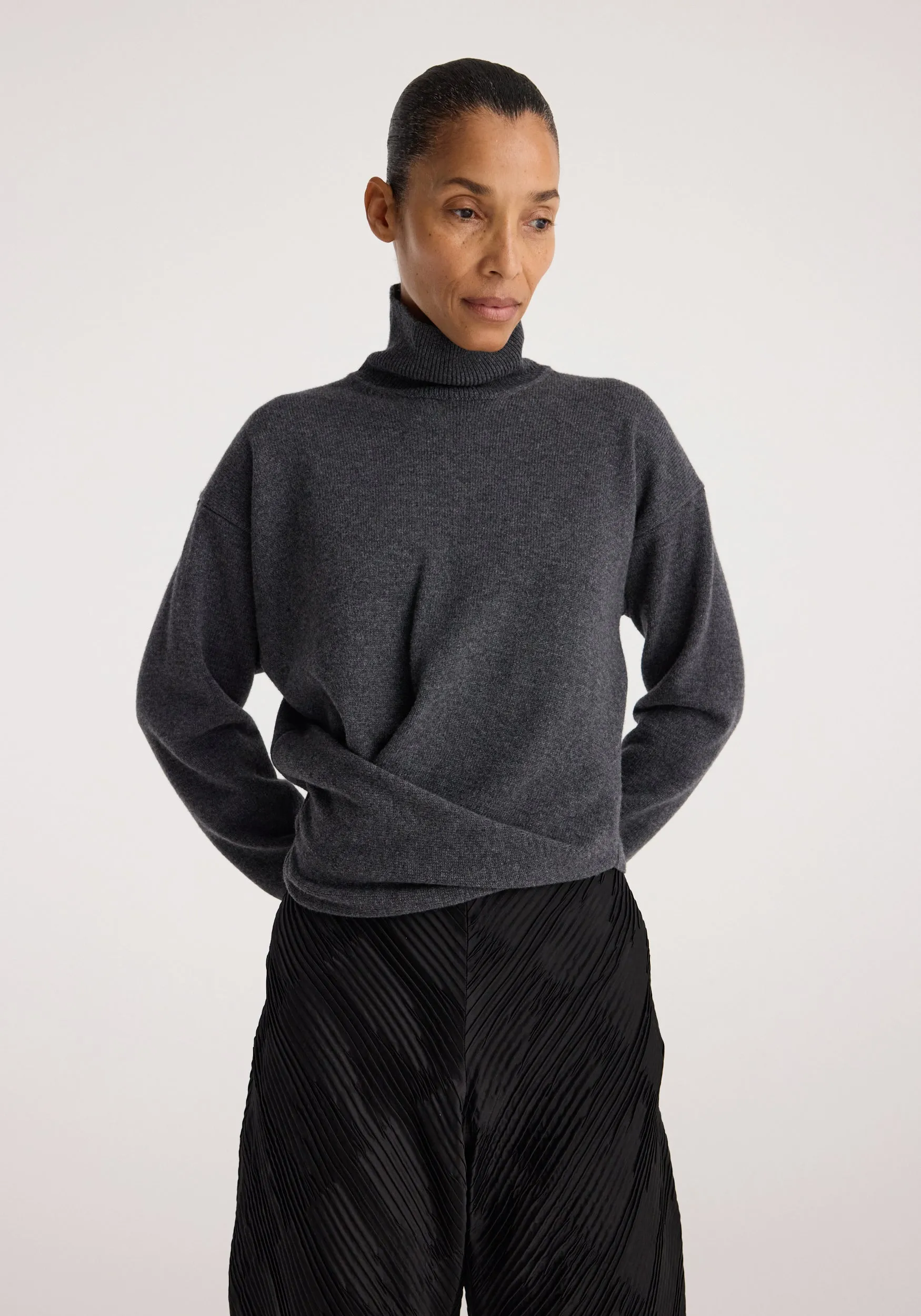 Sculptural turtleneck | dark grey melange sold by Rohe product image thumbnail 3