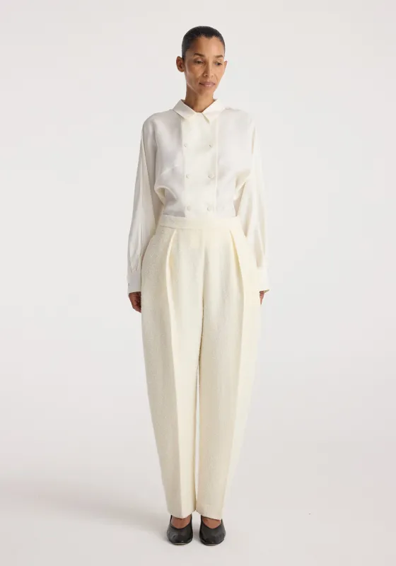Puck - Sculptural bouclé tailored trousers | cream made by Rohe
