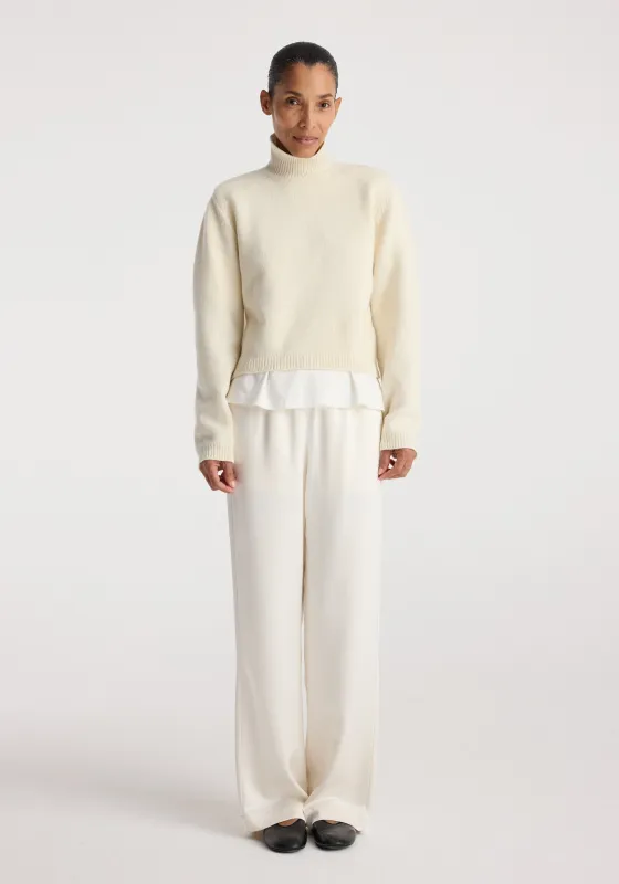 Relaxed fit satin trousers | cream made by Rohe