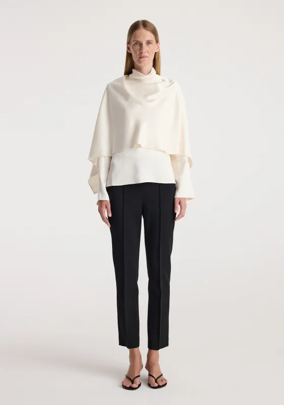 Satin cape top | cream made by Rohe
