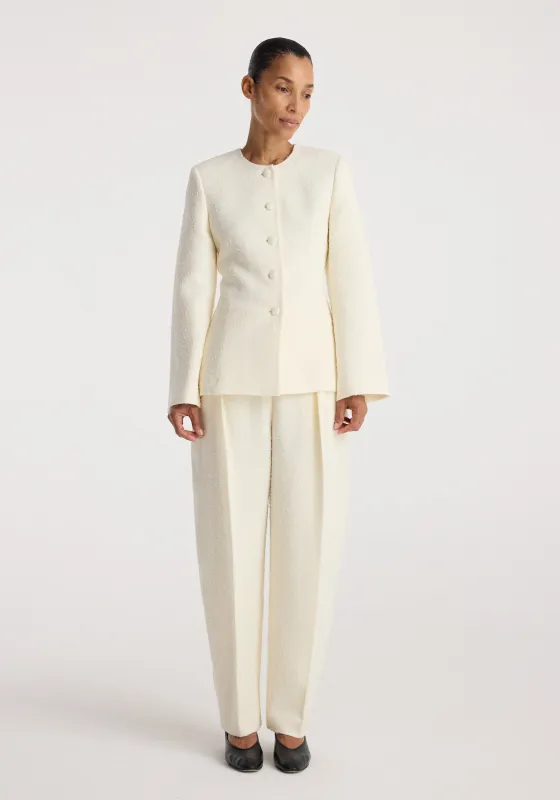 Bouclé shaped blazer | cream made by Rohe