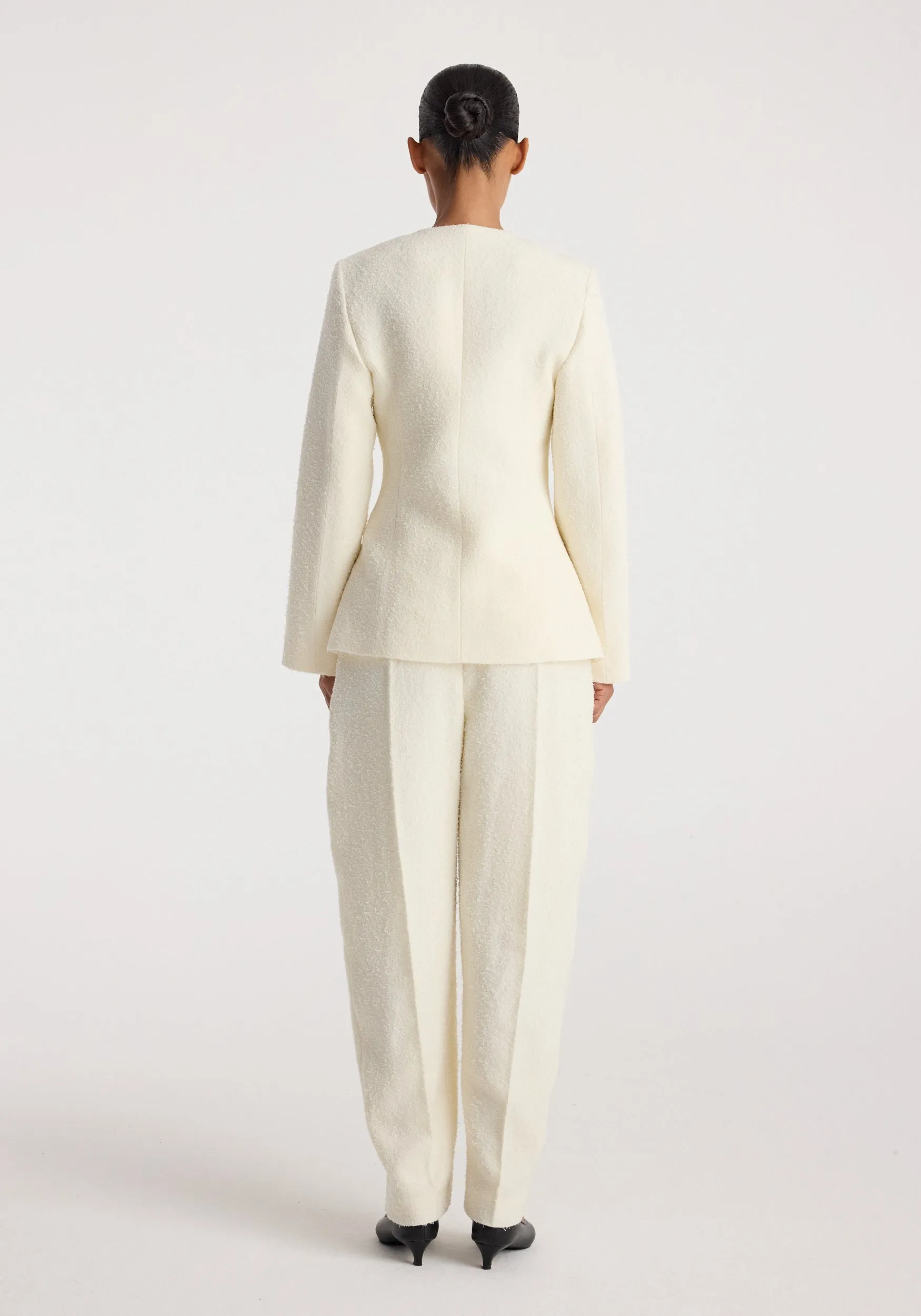 Bouclé shaped blazer | cream sold by Rohe product image thumbnail 4