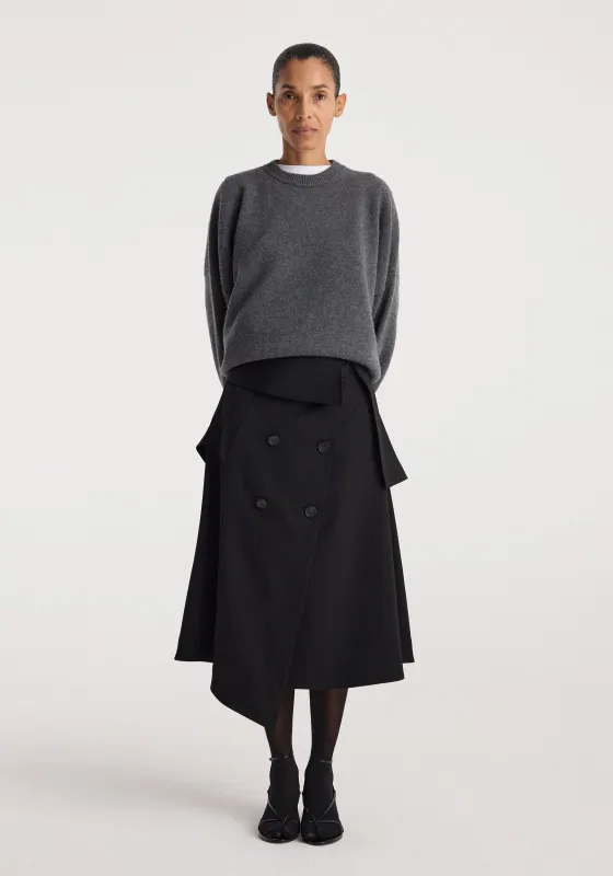 Deconstructed trench skirt | black made by Rohe