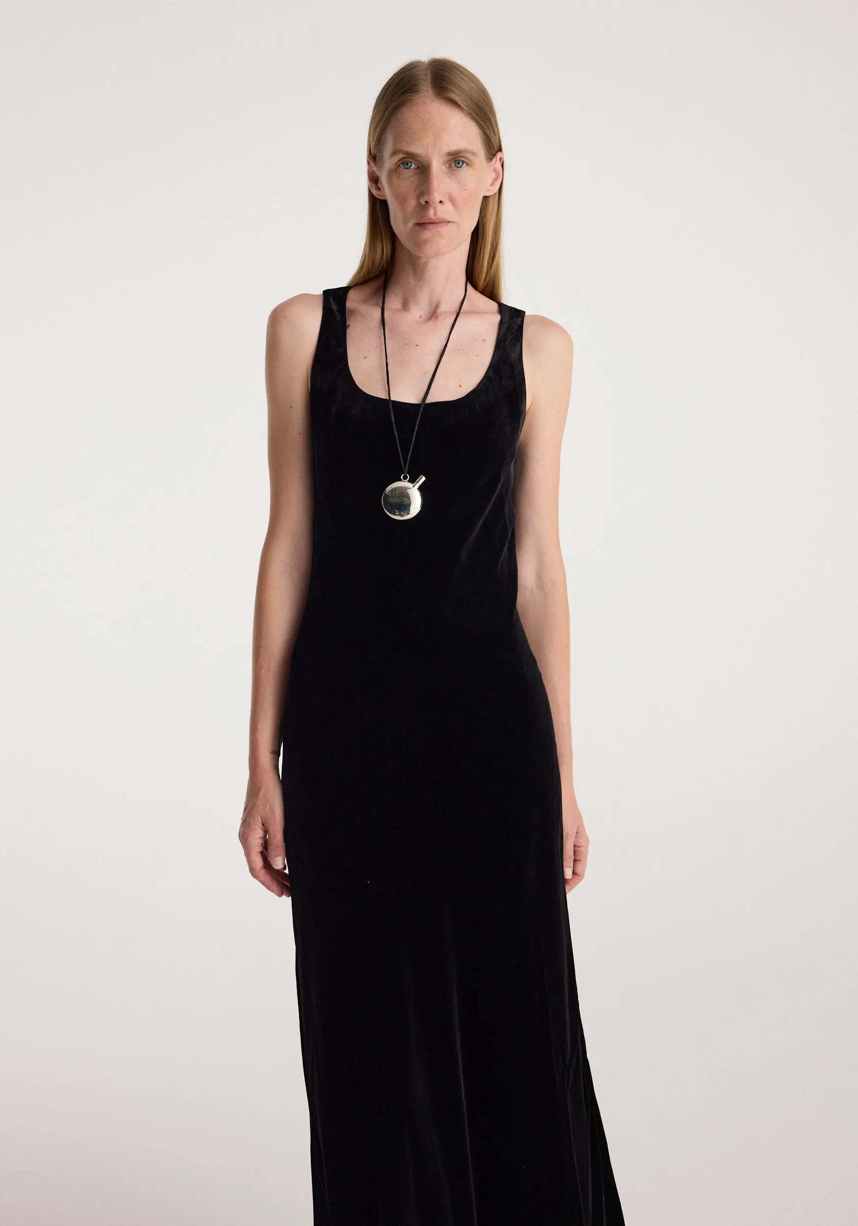 Scoop-neck velvet dress | black sold by Rohe product image thumbnail 3
