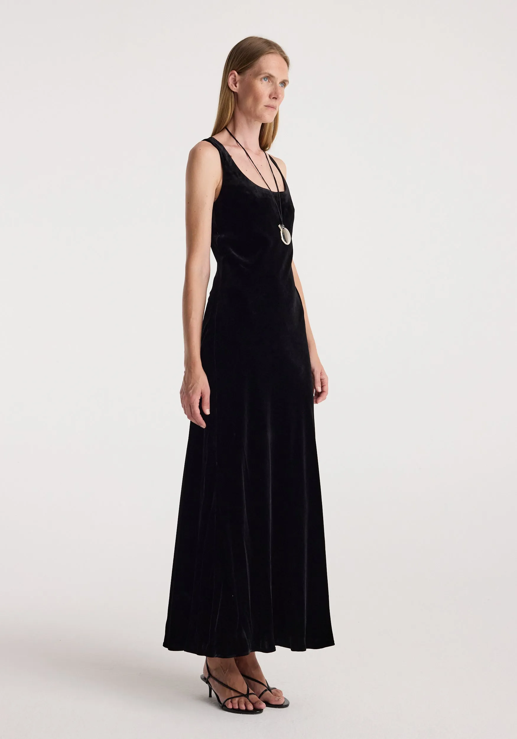 Scoop-neck velvet dress | black sold by Rohe product image thumbnail 2