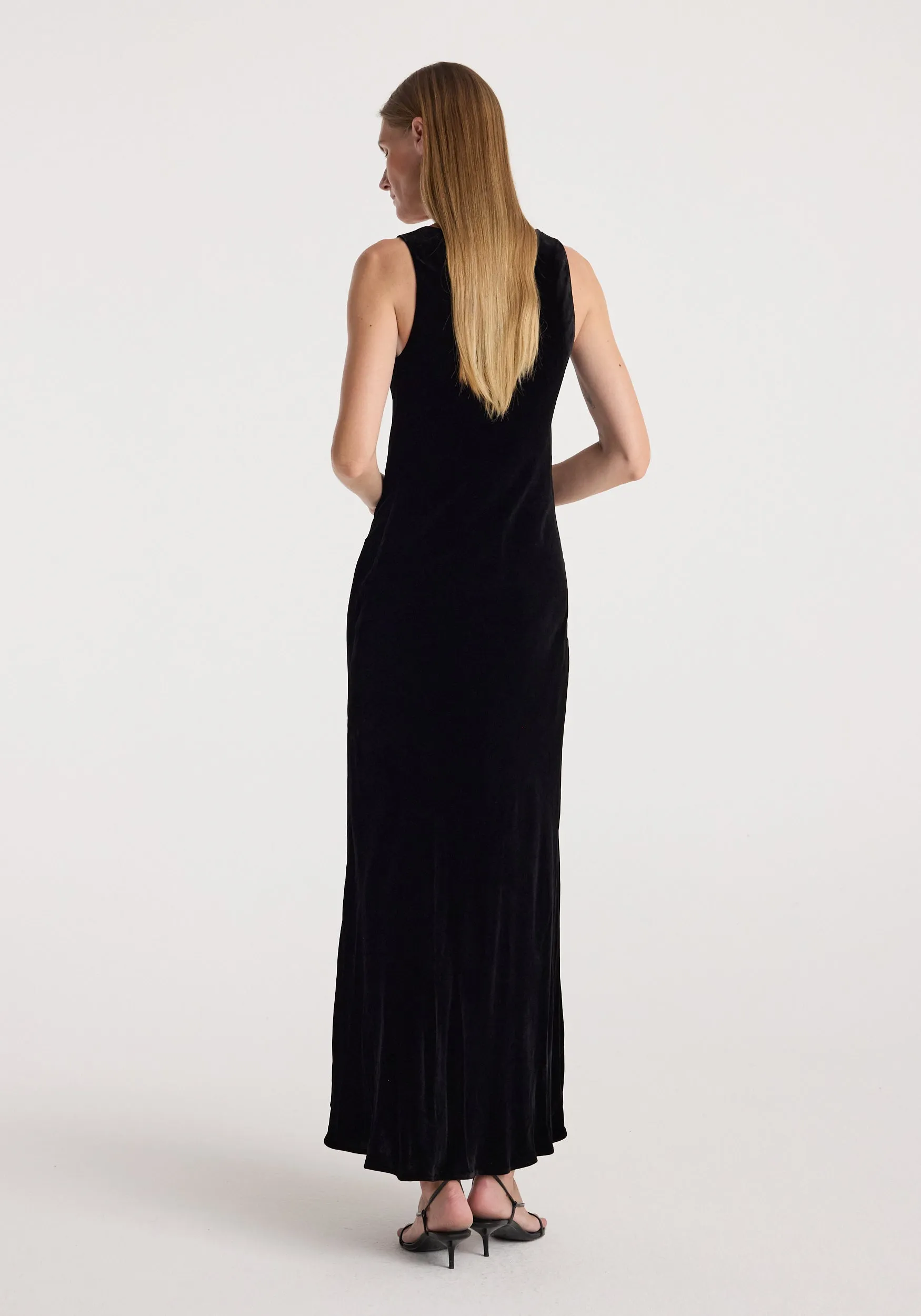 Scoop-neck velvet dress | black sold by Rohe product image thumbnail 4