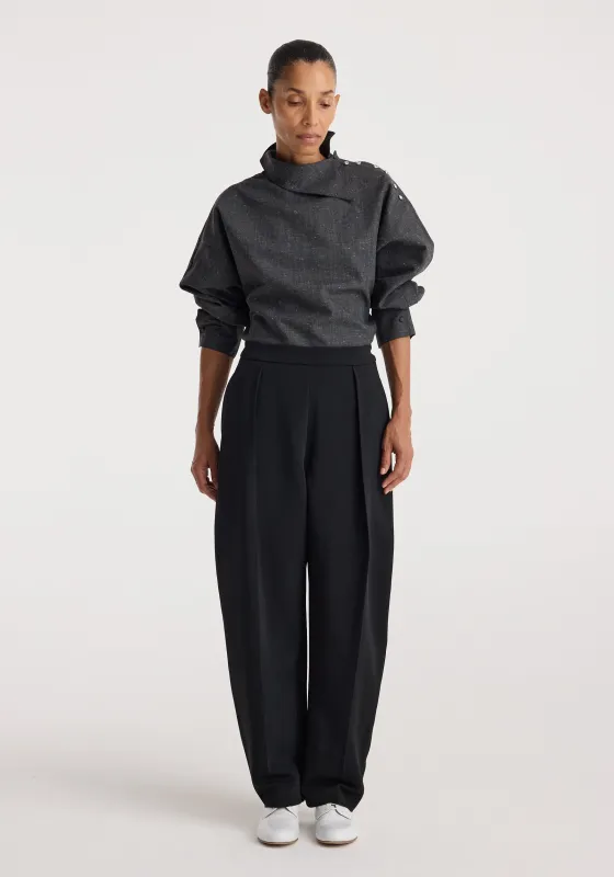 Reimagined collar top | grey slub made by Rohe