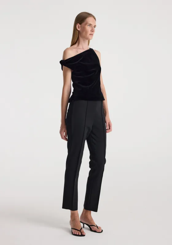 Draped velvet top | black made by Rohe