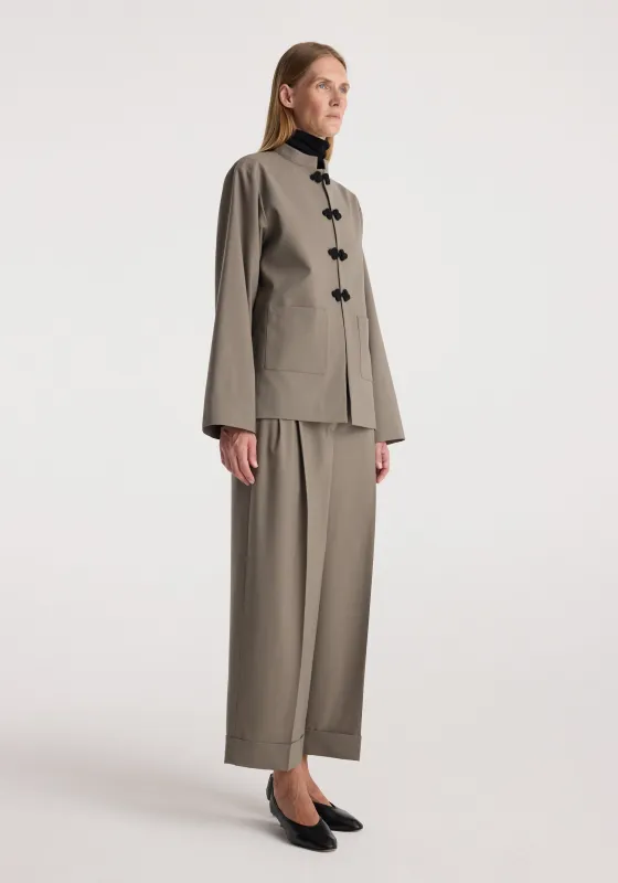High-waist turn-up trousers | taupe made by Rohe