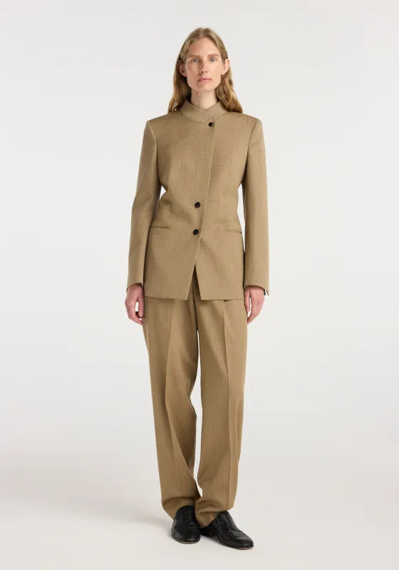 Overlap lapel blazer | heritage stripe made by Rohe