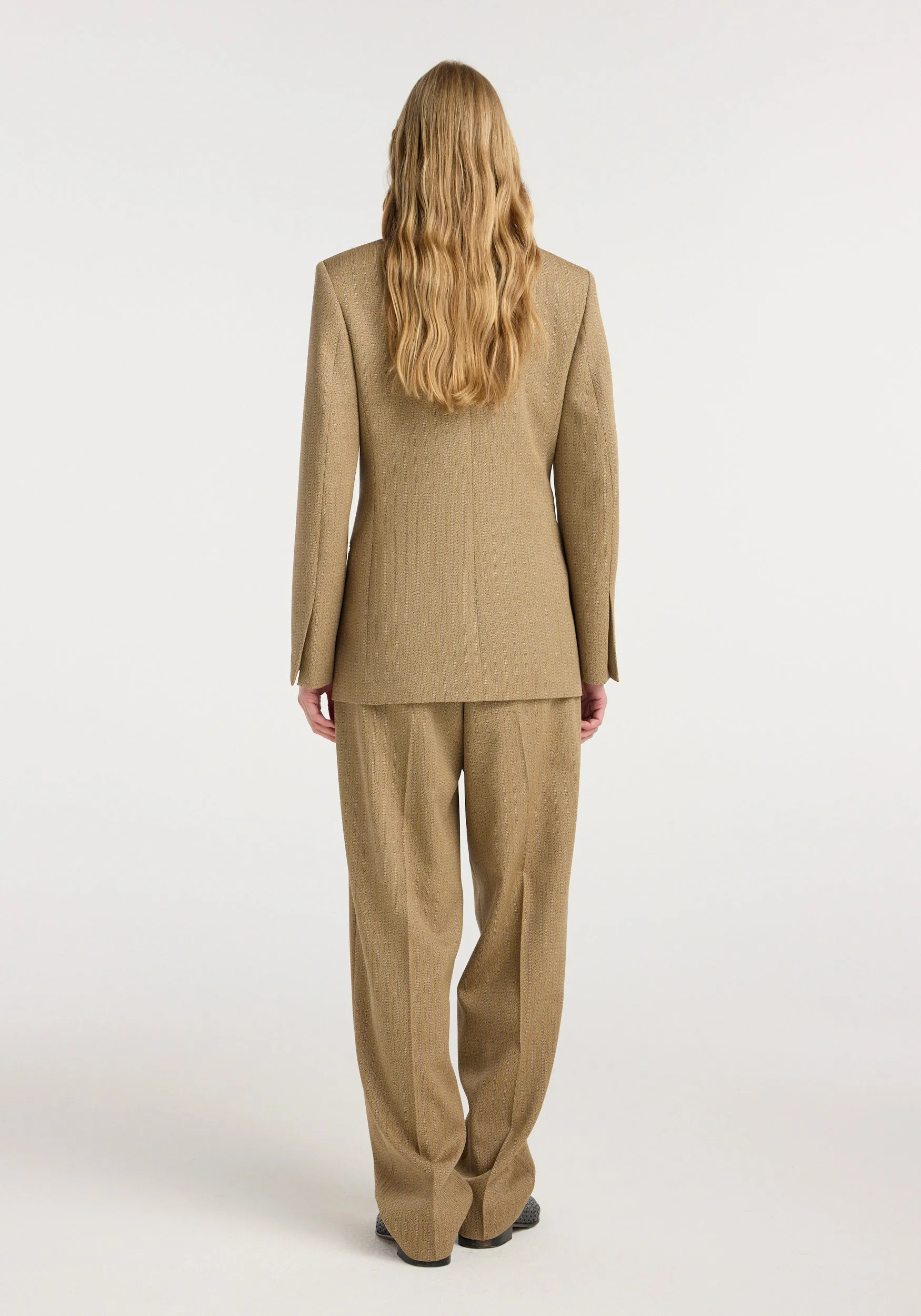 Overlap lapel blazer | heritage stripe sold by Rohe product image thumbnail 5